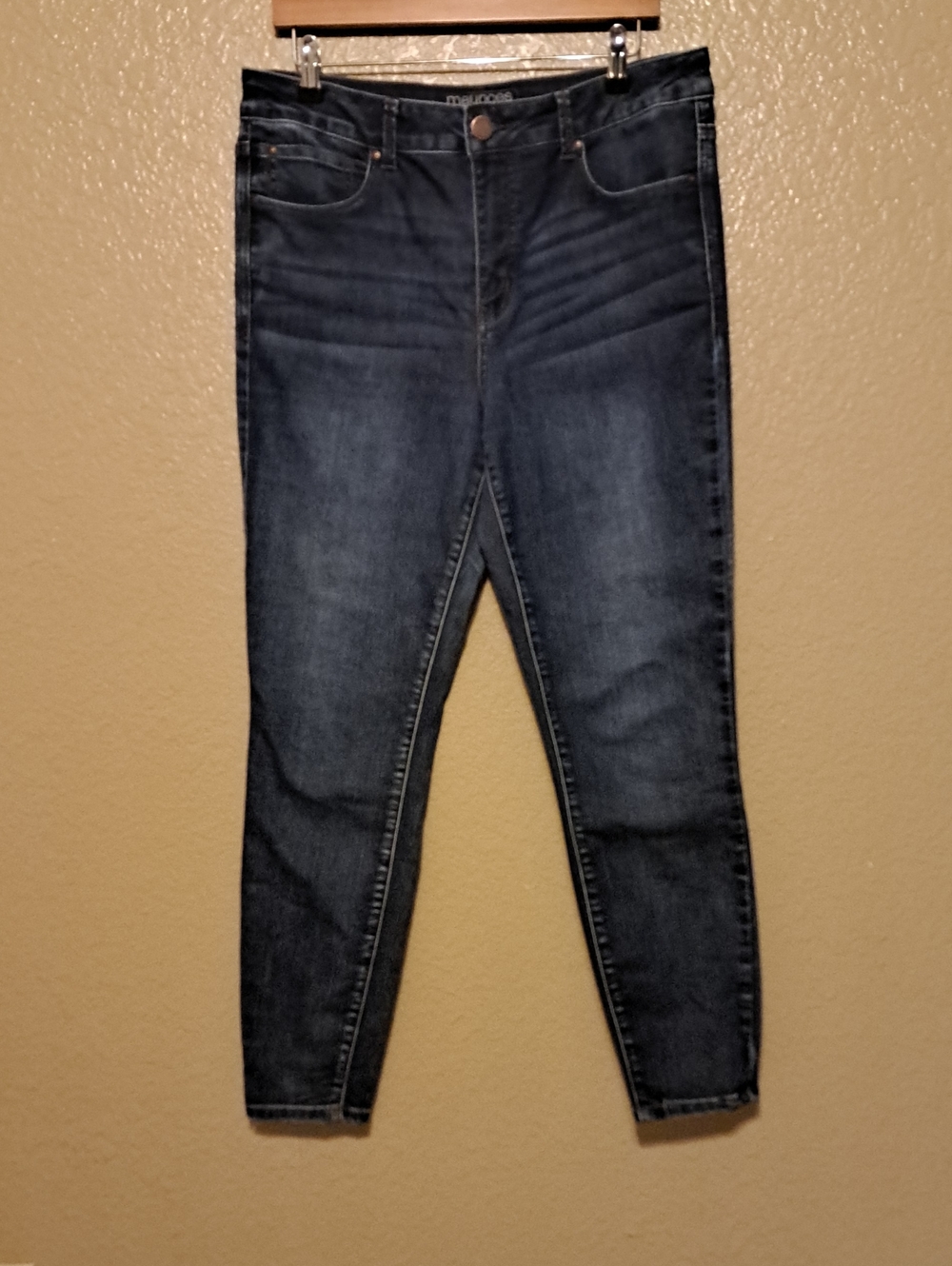 Maurices Ever Flex High Rise Skinny Jeans in Dark Indigo Wash. Size 14 R.
